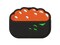 Salmon Egg Ikura Nigiri Sushi Sashimi Multi-Color Embroidered Iron-On or Hook & Loop Patch Applique